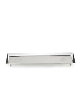 Chrome Stainless Steel Flower Longish Platter Large | Floral Platter With Legs - Serve Ware